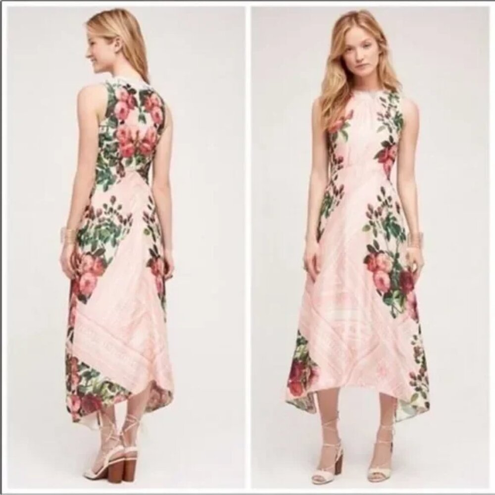 Anthropologie‎ Butterfly Garden Midi Dress size 8